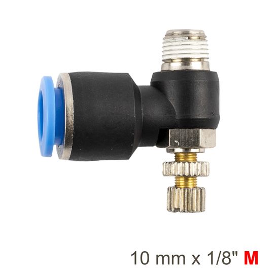 Flow Control Swiv. Elbow Pu 10mm X 1/8" M